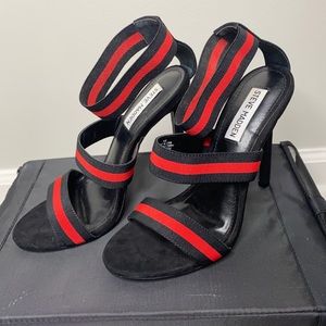 Steve Madden Black & Red Strip Sandal Heels